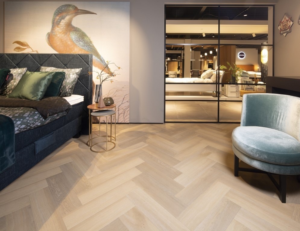 PVC Vloer Visgraat Slaapkamer Showroom