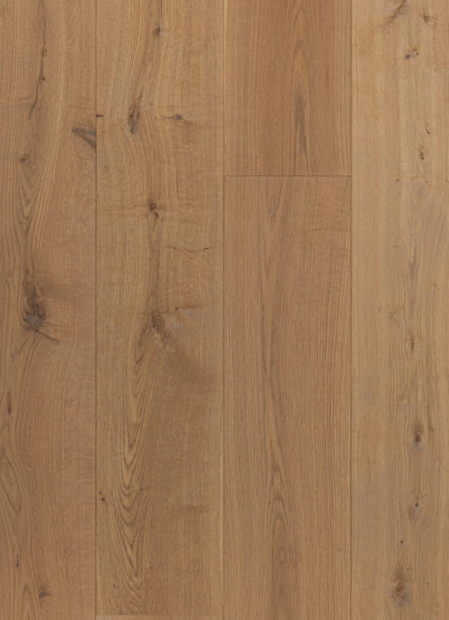 Bovenaanzicht bruine brede stroken houten vloer saumur