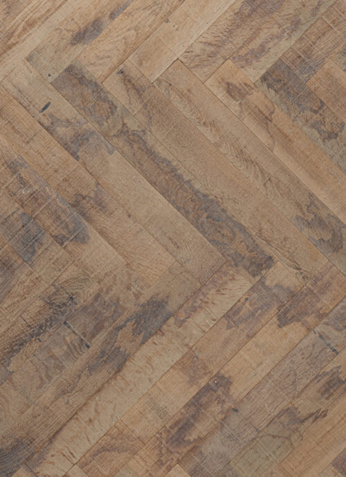 Bovenaanzicht donkere visgraat houten vloer wallgau